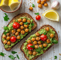 Zesty Avocado Toast with Crunchy Chickpeas