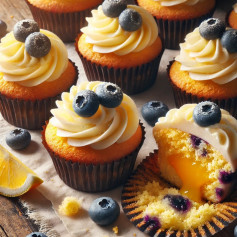 Zesty Lemon & Blueberry Delight Cupcakes