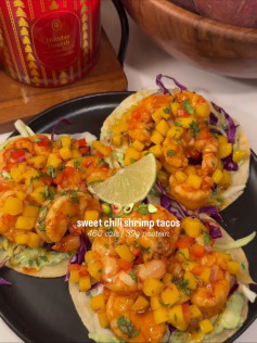 Zesty Mango Shrimp Tacos with Avocado Crema