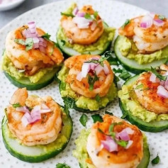 Zesty Shrimp Cucumber Bites with Avocado Bliss