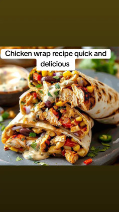 Zesty Southwest Chicken Wraps with Chipotle Crema