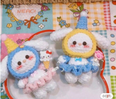 Adorable Crochet Bunnies with Ice Cream and Paw Accessories