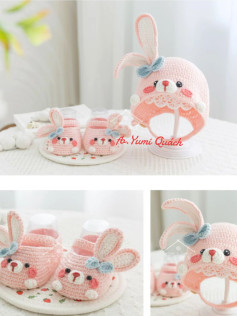 Adorable Crochet Bunny Hat and Booties Set for Babies