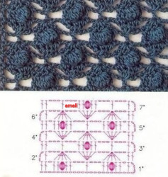 الگوی قلاب بافی با گل‌های برجسته و زیبا