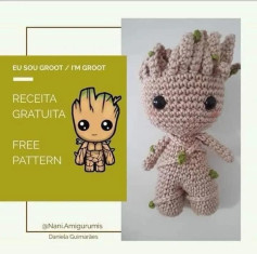 Amigurumi Groot: Receita Gratuita Para Você Criar o Seu!