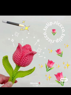 Biến hóa với nghệ thuật móc len: Hoa tulip tuyệt đẹp