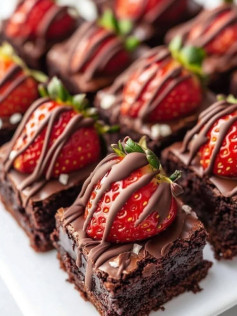 Brownie de Chocolate com Morango e Brigadeiro Irresistível