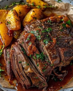 Carne Assada Suculenta com Batatinhas e Molho Especial