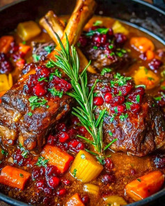 Chân Cừu Hầm Miso Bơ Nâu, Mứt Nam Việt Quất Cay Ngọt