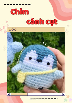 Chart móc len amigurumi chim cánh cụt dễ thương cho người mới bắt đầu