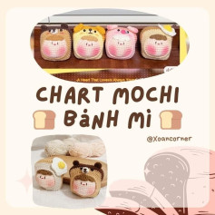 Chart móc len bánh mì dễ thương cho người mới bắt đầu