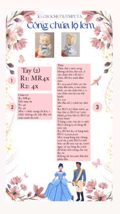 Chart móc len Công chúa Lọ Lem tuyệt đẹp cho người yêu thích thủ công