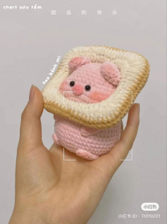 Chart móc len heo bánh mì dễ thương và dễ làm