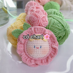 Chart móc len hoa cười dễ thương cho người mới bắt đầu