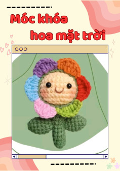 Chart móc len móc khóa hoa mặt trời dễ thương