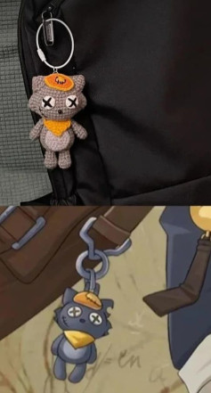 Chart móc len móc khóa mèo xám dễ thương và đáng yêu