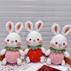 Chart móc len thỏ dâu tây dễ thương và đáng yêu