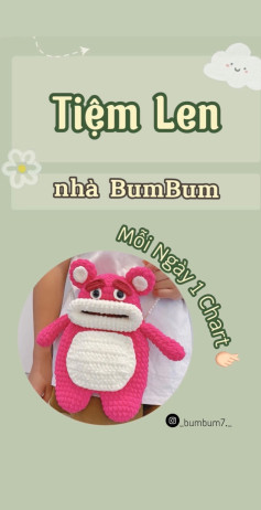 Chart móc len thú bông dễ thương từ Tiệm Len nhà BumBum