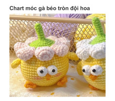 Chubby Chicken Crochet Pattern with Flower Hats