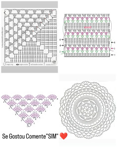 Collection of Crochet Patterns: Square, Rectangle, Triangle, and Circle Designs