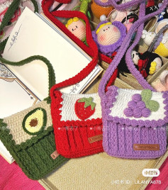 Colorful Crochet Bags with Fruit Designs for Handmade Lovers