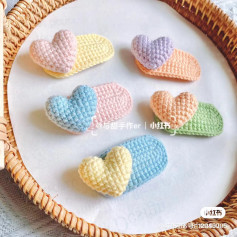 Colorful Crochet Heart Hair Clips Pattern for Beginners