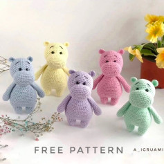 Colorful Crochet Hippos Amigurumi Free Pattern