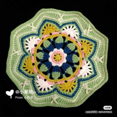 Colorful Crochet Mandala with Floral and Geometric Patterns