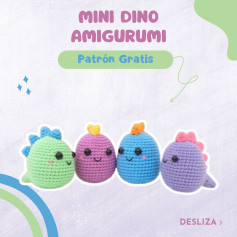 Crea adorables dinosaurios amigurumi con este patrón gratuito