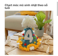 Crochet Birthday Hat Pattern for Age Numbers