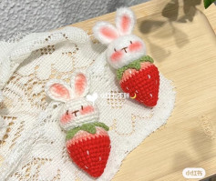Crochet Bunny Strawberry Keychain Pattern for Cute Accessories