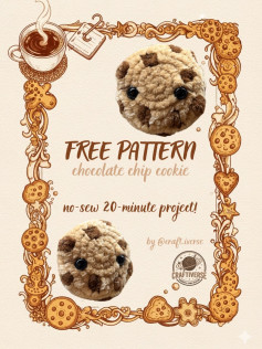 Crochet Chocolate Chip Cookie: Quick and Easy Free Pattern