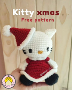 Crochet Christmas Kitty Amigurumi Free Pattern Tutorial