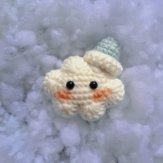 Crochet Cloud with Cute Hat Pattern for Beginners