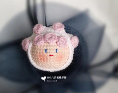Crochet Cute Blush Sheep Pattern with Pink Flowers