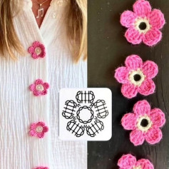 Crochet Flower Button Pattern for Stylish Garments