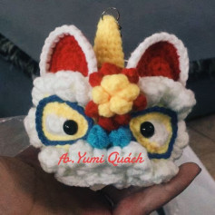 Crochet Lion Dance Head Keychain Pattern