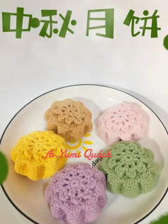 Crochet Mooncakes for Mid-Autumn Festival Decoration