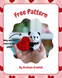 Crochet Panda with Heart Free Pattern by Drchoco