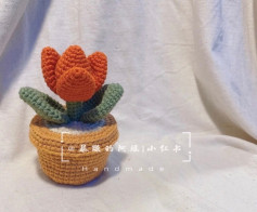 Crochet Pattern: Charming Potted Tulip for Home Decor