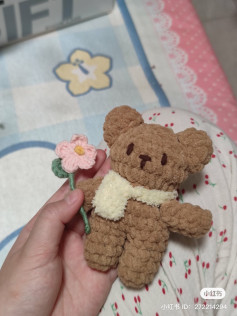 Crochet Pattern: Cute Bear with Flower Accessory