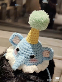 Crochet Pattern: Cute Elephant with Party Hat