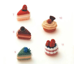 Crochet Pattern for Adorable Miniature Cakes and Pastries