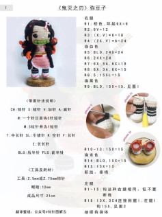 Crochet Pattern for Amigurumi Doll Inspired by Popular Anime