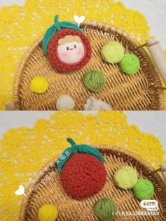 Crochet Pattern for Cute Fruit Pouch with Leaf Detail