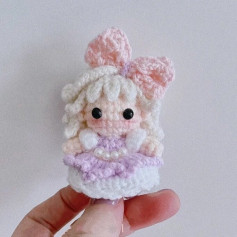 Crochet Pattern for Cute Little Doll with Bow and Dress