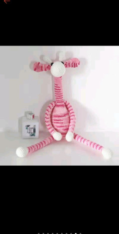 Crochet Pattern for Cute Pink and White Giraffe