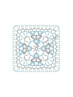 Crochet Pattern for Elegant Square Motif with Petal Design