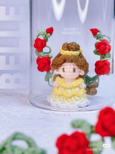 Crochet Pattern for Princess in Glass with Roses