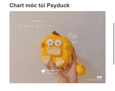 Crochet Pattern for Psyduck Purse with Keychain